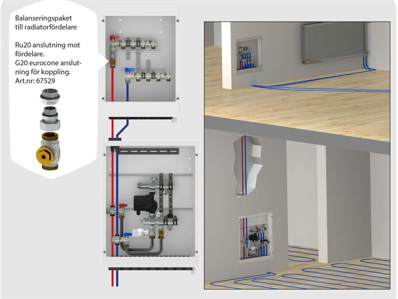 prefab integral golvvärmeskåp