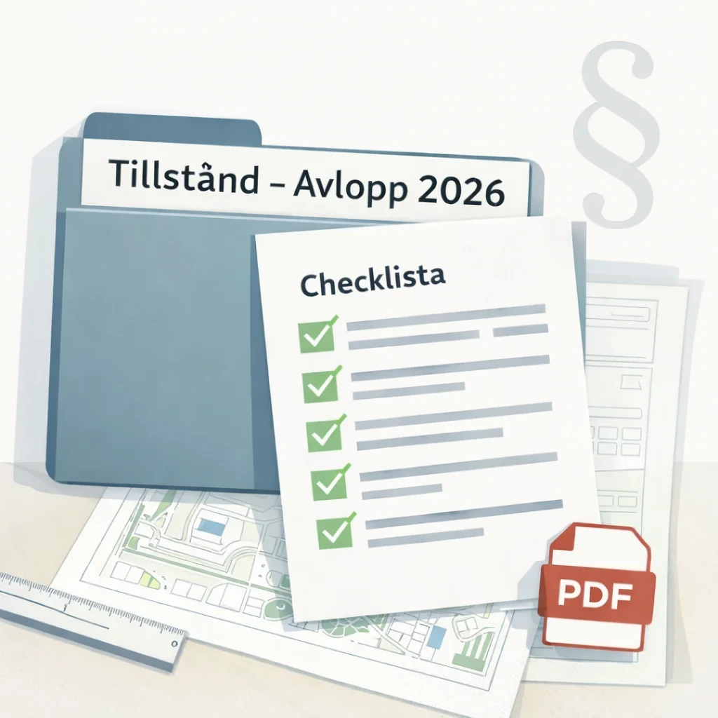 checklista tillstånd för avlopp